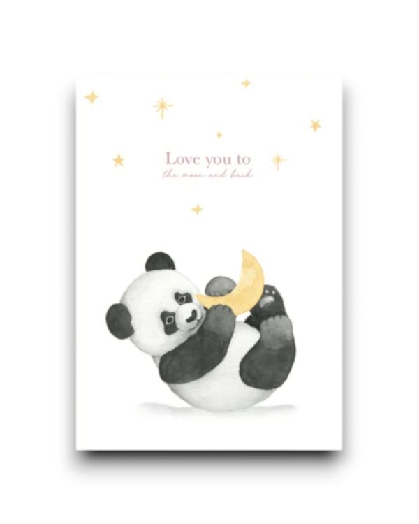 A6 Ansichtkaart - Panda love you to the moon...