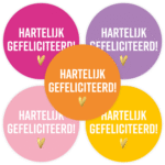 Stickers - Hartelijk gefeliciteerd met hartje