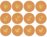 Stickers - Gouden hartjes op oranje