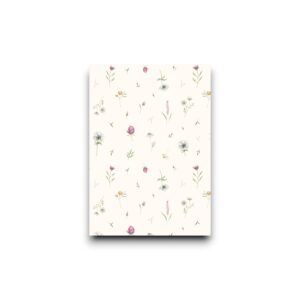 A6 Ansichtkaart - Lentebloemen patroon beige