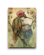 A6 Ansichtkaart - Birds & Fairies: Elf met kolibrie