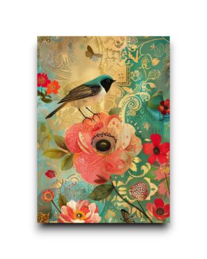 A6 Ansichtkaart - Floral Ladies: Vintage