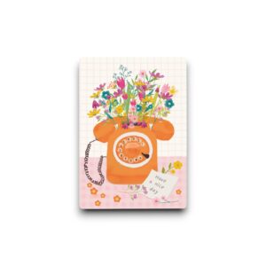 A6 Ansichtkaart - Telefoon met bloemen