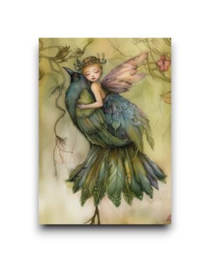 A6 Ansichtkaart - Birds & Fairies: Hugs