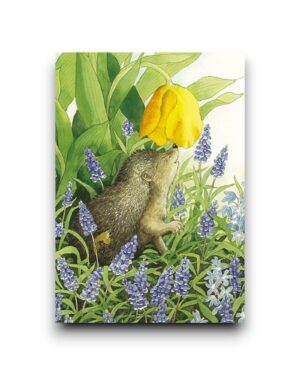 A6 Ansichtkaart - Egel met bloem