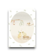 Gevouwen kaart - Kuikens onder de mistletoe