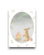 Gevouwen kaart - Konijn bij kampvuur