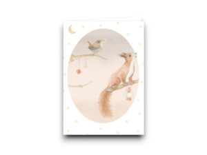 Gevouwen kaart - Eekhoorn en Winterkoninkje