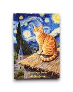 A6 Ansichtkaart - Starry night cat
