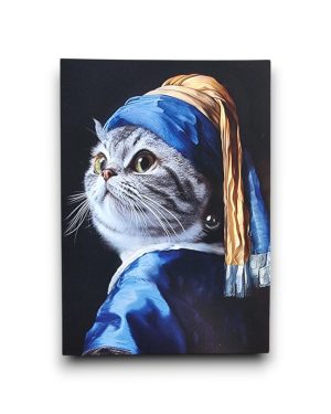 A6 Ansichtkaart - Vermeer Cat Silver tabby