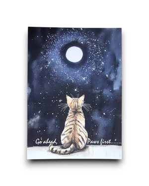 A6 Ansichtkaart - Dreamy Cat Stargazing