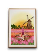 A4 print - Netherlands tulips girl
