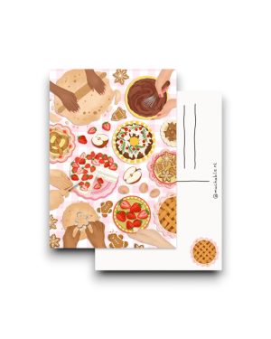 A6 Ansichtkaart - Baking cookies