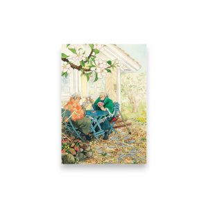 A6 Ansichtkaart - Kaartspelletje in de tuin